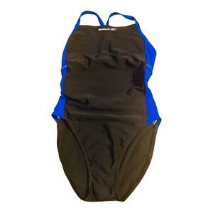 Reebok Black and Blue One Piece Swimsuit
